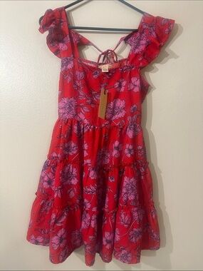 NWT B.O.G COLLECTIVE MINI FIT & FLIRTY FLORAL DRESS SIZE S